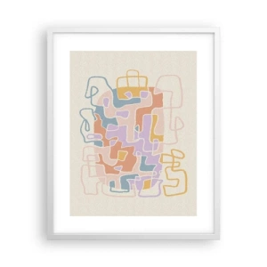 Affiche dans un cadre blanc - Poster - Labyrinthe – une aventure joyeuse - 40x50 cm