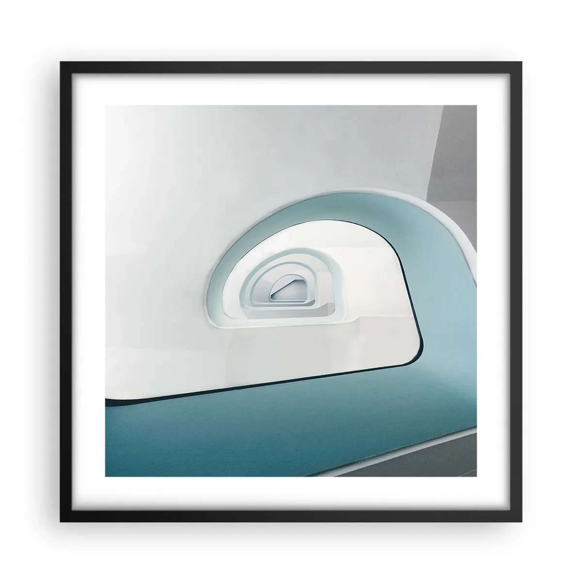 Affiche dans un cadre noir - Poster - Au profondeur du bleu - 50x50 cm