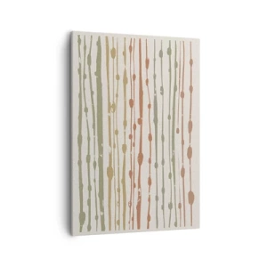 Impression sur toile - Image sur toile - Un motif de lignes aux tons chauds sur un fond clair - 50x70cm - Notation musicale des couleurs - Décoration murale moderne pour le salon et la chambre ARTTOR
