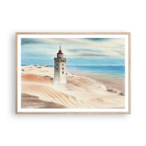 Affiche dans un chêne clair - Poster - Toujours regarder la mer - 100x70 cm
