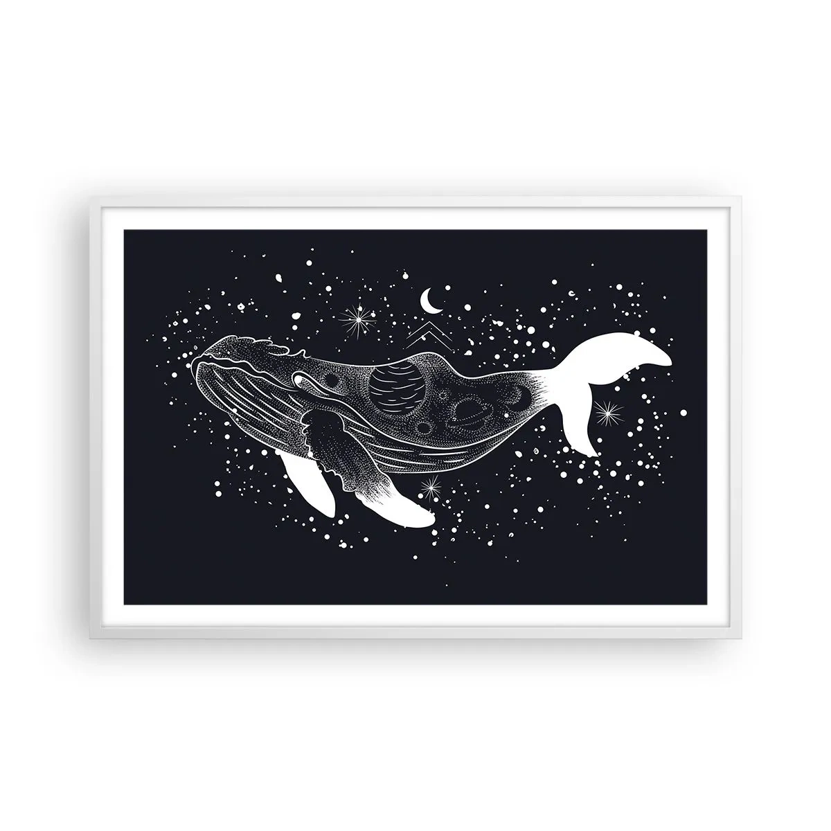 Affiche dans un cadre blanc - Poster - Dans l'océan de l'univers - 91x61 cm