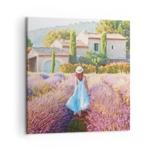 Impression sur toile - Image sur toile - Fille de la lavande - 50x50 cm