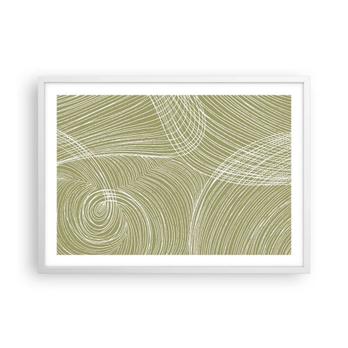 Affiche dans un cadre blanc - Poster - Abstraction complexe de blanc - 70x50 cm