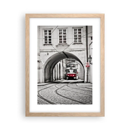 Affiche dans un chêne clair - Poster - Dans le labyrinthe de la ville - 30x40 cm