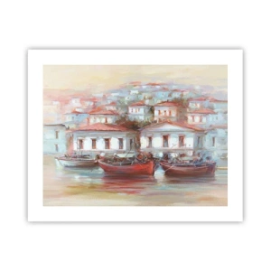 Affiche - Poster - Petite ville heureuse - 50x40 cm