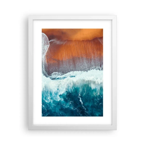 Affiche dans un cadre blanc - Poster - Caresse de l'océan - 30x40 cm
