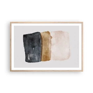 Affiche dans un chêne clair - Poster - Composition de couleurs de la terre - 91x61 cm