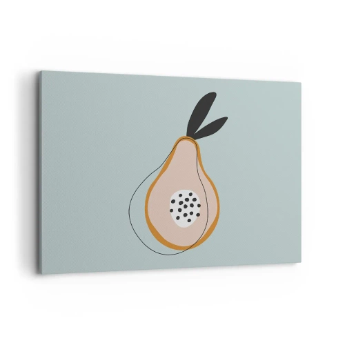 Impression sur toile - Image sur toile - Poire abstraite sur fond clair - 100x70cm - Pénétrer la nature des choses - Décoration murale moderne pour le salon et la chambre ARTTOR