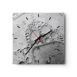 Horloge murale - Pendule murale - Motif à bulles noir et blanc dans un style minimaliste - 30x30cm - Sentier de mousse - Décoration murale moderne pour le salon et la chambre ARTTOR