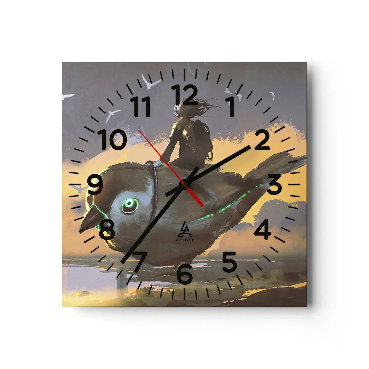 Horloge murale - Pendule murale - Un arrêt sur un voyage fantastique - 40x40 cm