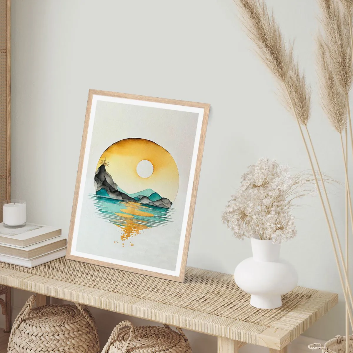 Affiche dans un chêne clair - Poster - Dans le cercle de la beauté - 61x91 cm