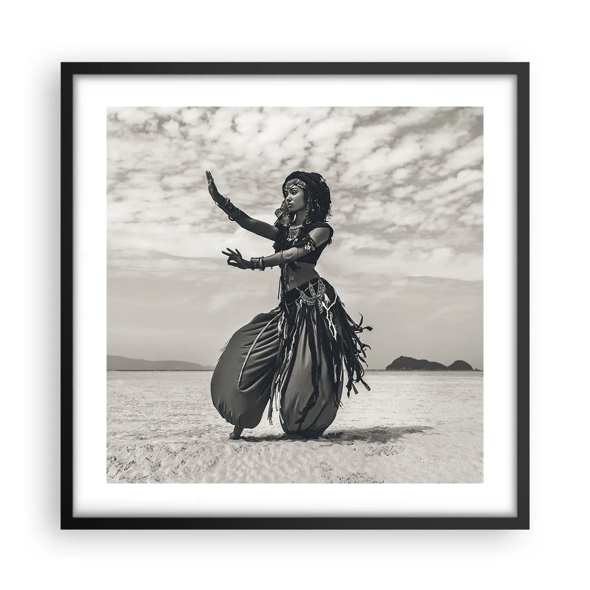 Affiche dans un cadre noir - Poster - Danse des îles du sud - 50x50 cm