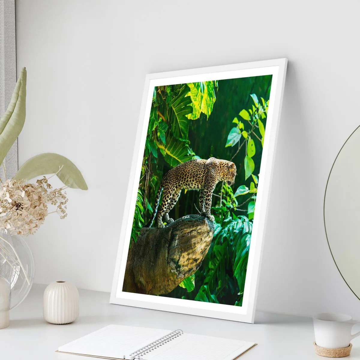 Affiche dans un cadre blanc - Poster - À la chasse? - 70x100 cm