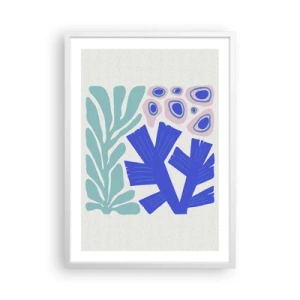 Affiche dans un cadre blanc - Poster - Jardin sous-marin - 50x70 cm