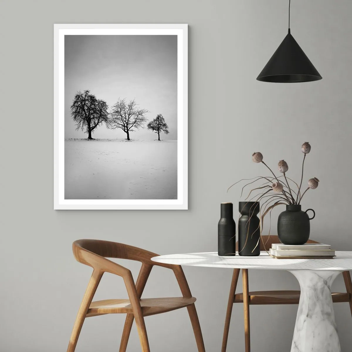 Affiche dans un cadre blanc - Poster - A quoi rêvent-ils? - 30x40 cm