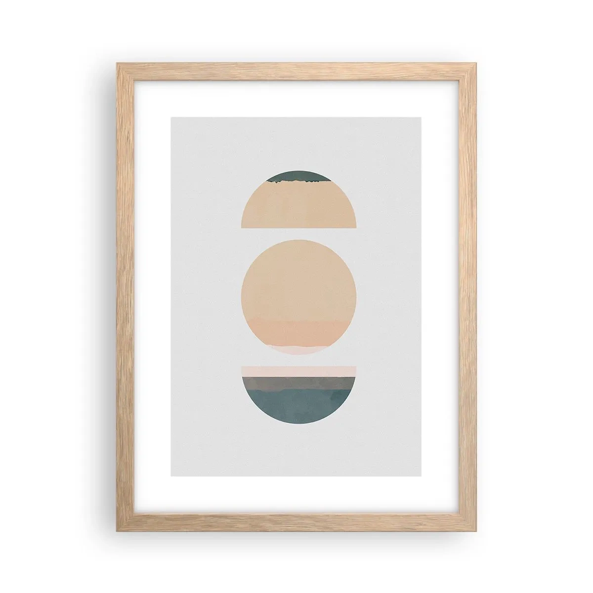 Affiche dans un chêne clair - Poster - Cercles après cercles - 30x40 cm