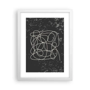 Affiche dans un cadre blanc - Poster - Errance des pensées - 30x40 cm