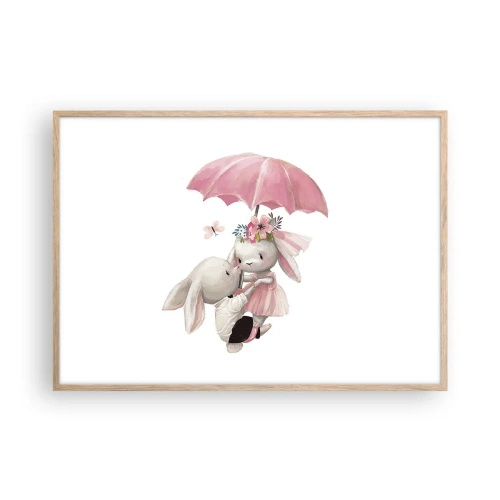 Affiche dans un chêne clair - Poster - C'est ça l'amour - 100x70 cm