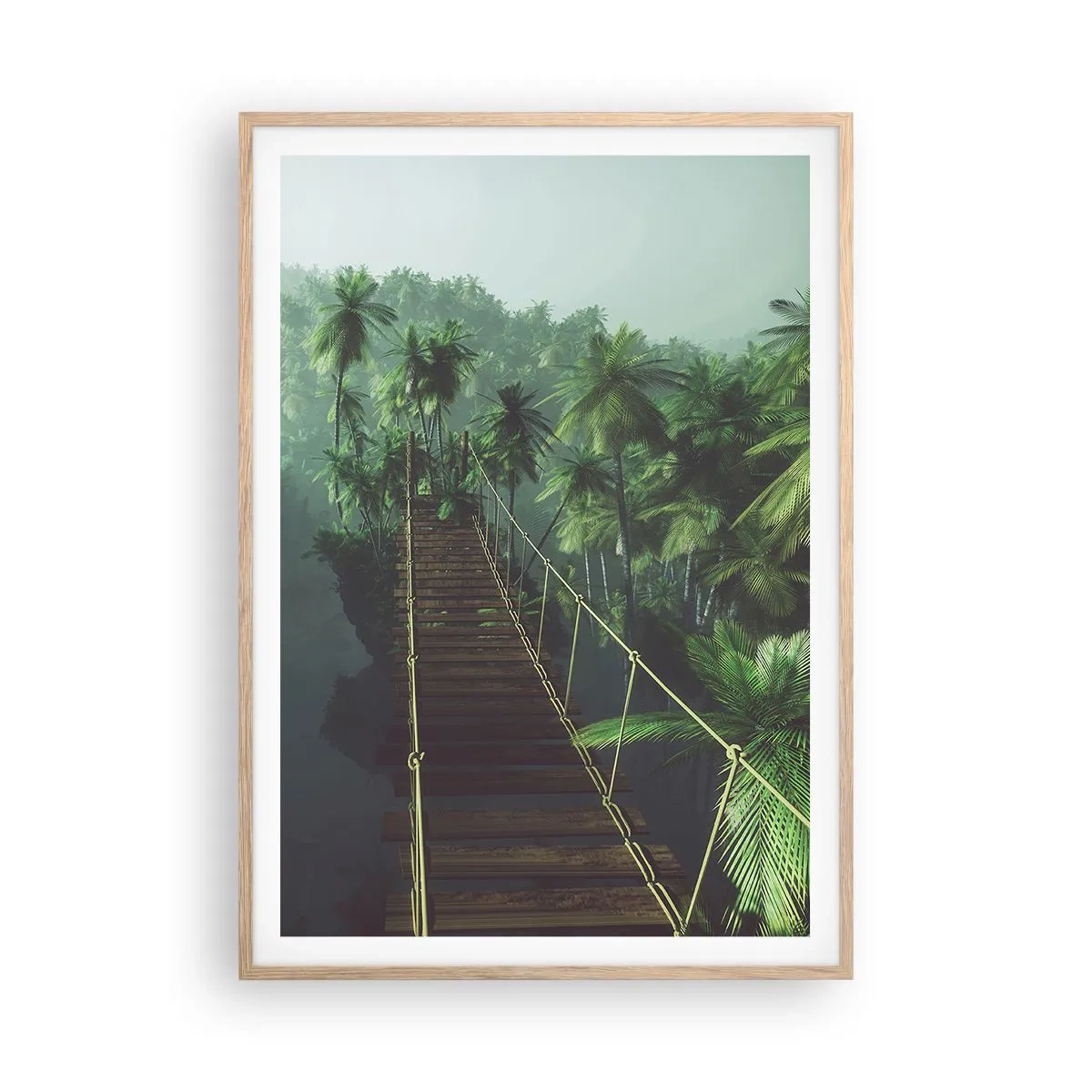 Affiche dans un chêne clair - Poster - Au fil de la verdure - 70x100 cm