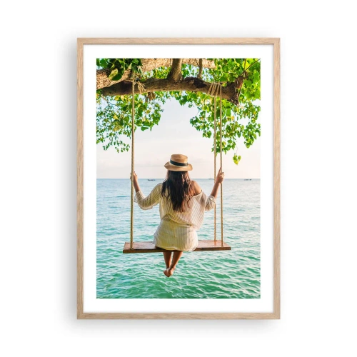 Affiche dans un chêne clair - Poster - La vie est belle - 50x70 cm