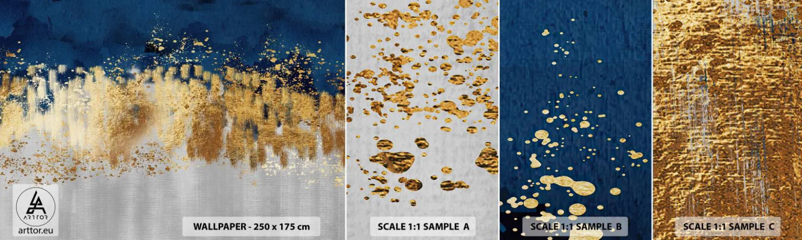 Échantillon de Papier Peint Autocollant Deluxe Sticker - Une composition moderne et pétillante - Morceau, Art Déco, Charme - 100x30 cm