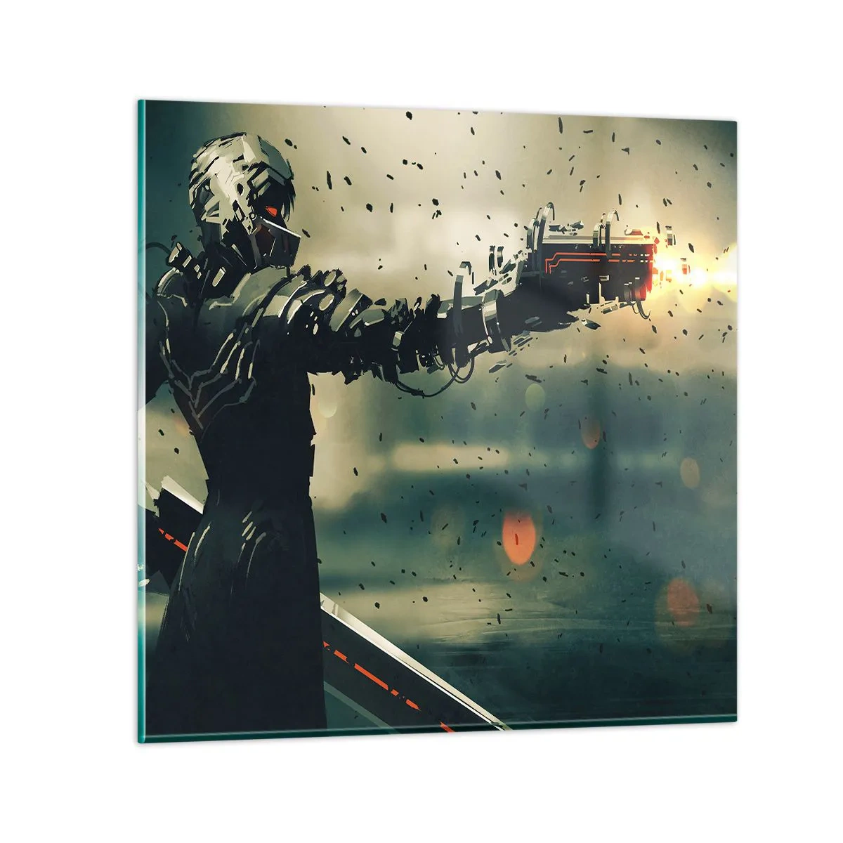 Impression sur verre - Image sur verre - L'arme fatale - Votre propre Terminator - 50x50 cm
