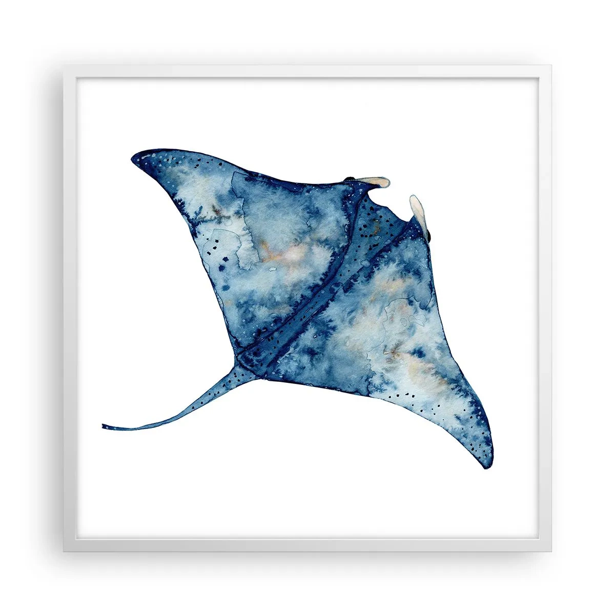 Affiche dans un cadre blanc - Poster - La vie en bleu - 60x60 cm