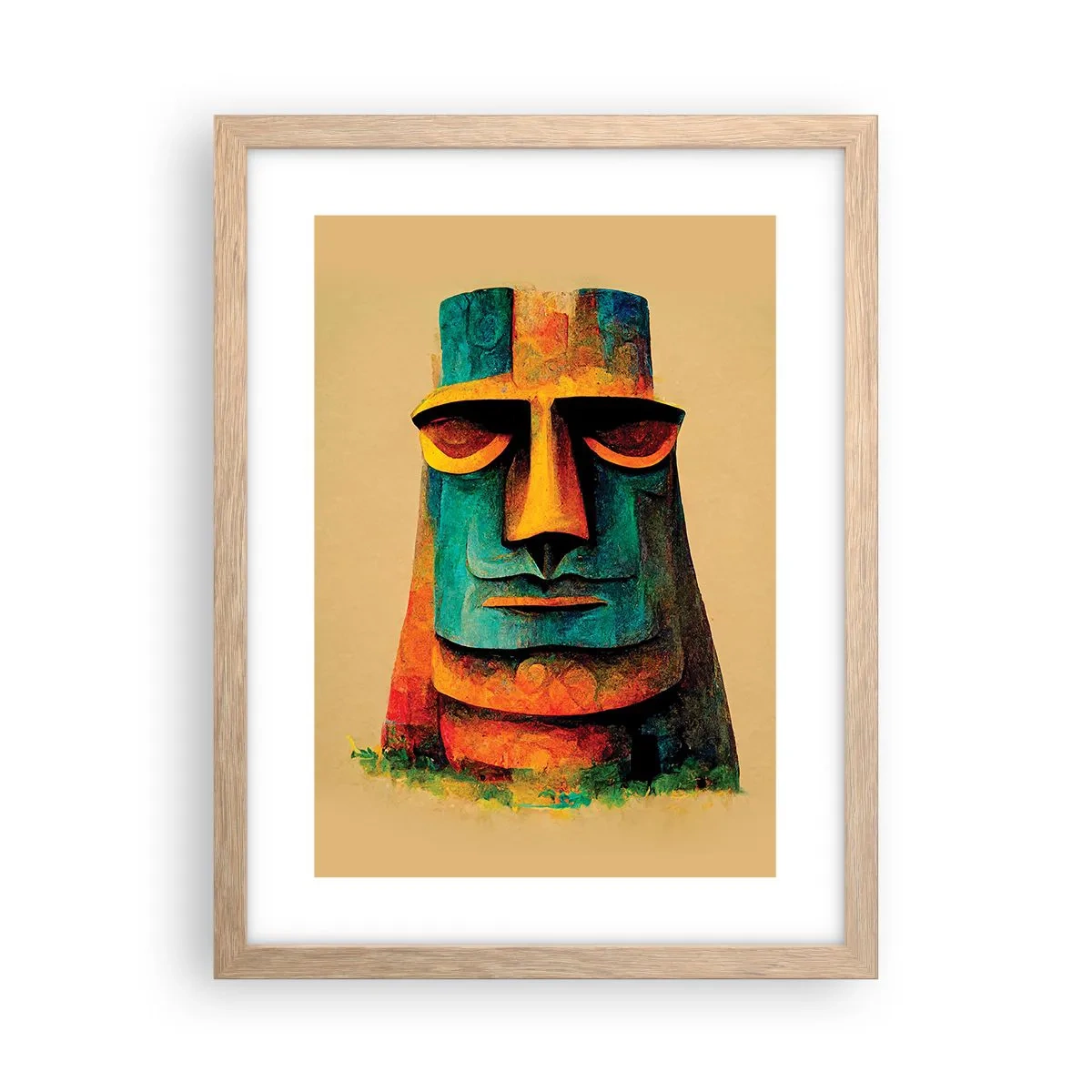 Affiche dans un chêne clair - Poster - Statuesque et sympathique - 30x40 cm