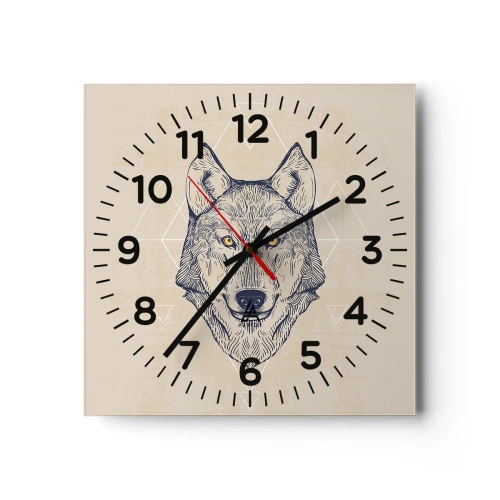 Horloge murale - Pendule murale - Un alpha au regard pénétrant - 40x40 cm