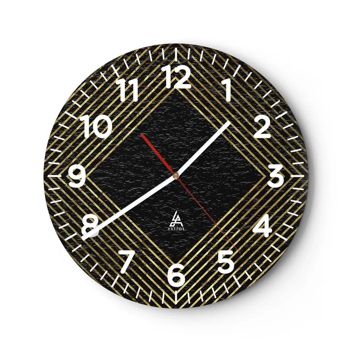 Horloge murale - Pendule murale - Géométrie dans un style glamour - 30x30 cm
