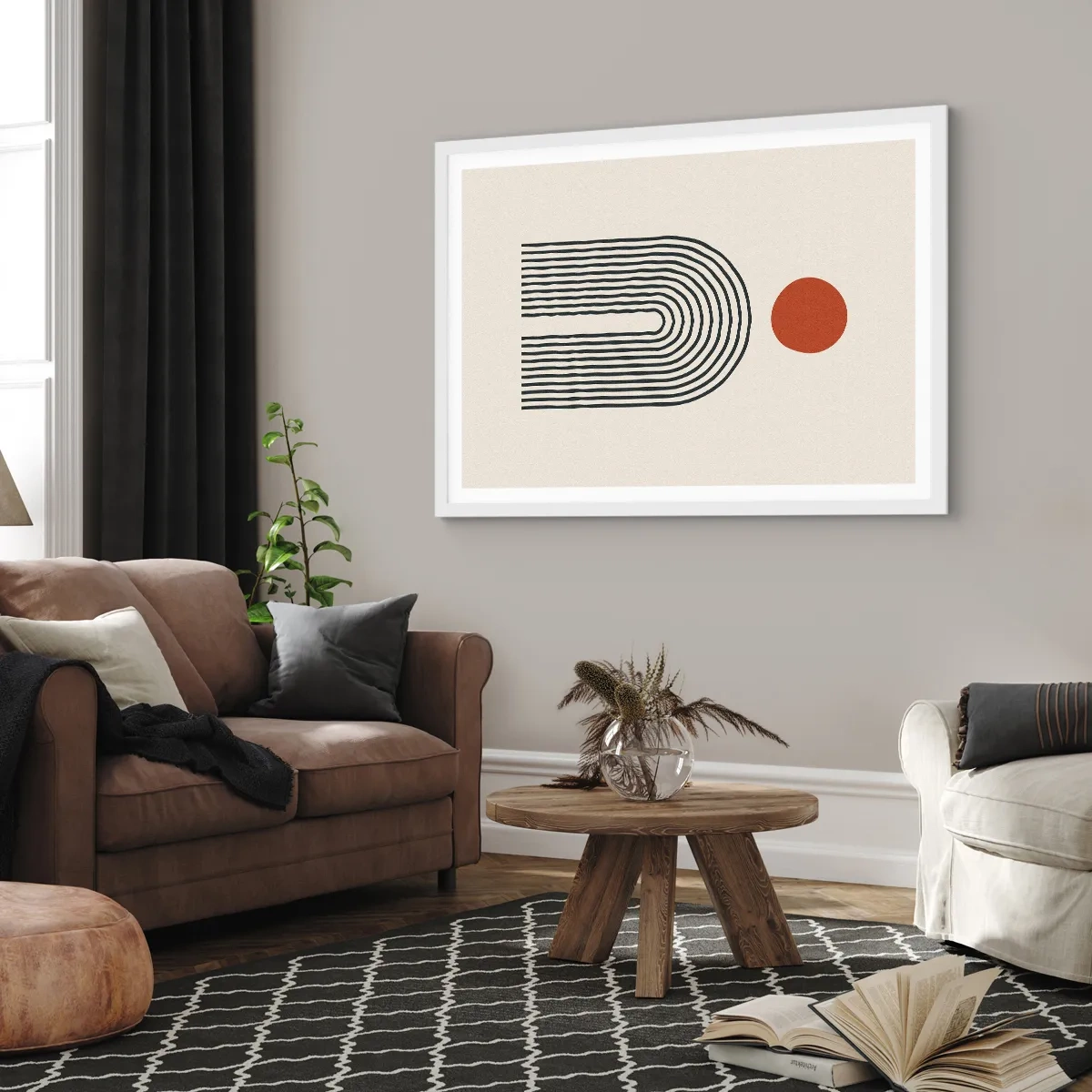 Affiche dans un cadre blanc - Poster - Le magnétisme des formes et des couleurs - 100x70 cm