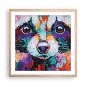 Affiche dans un chêne clair - Poster - Uniquement de belles émotions - 50x50 cm