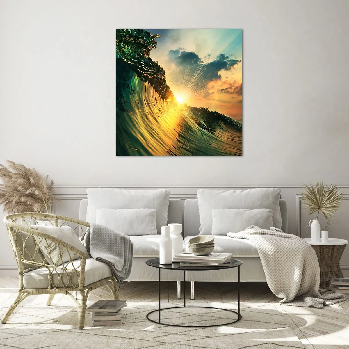 Impression sur verre - Image sur verre - Surfeur, où es-tu ? - 30x30 cm