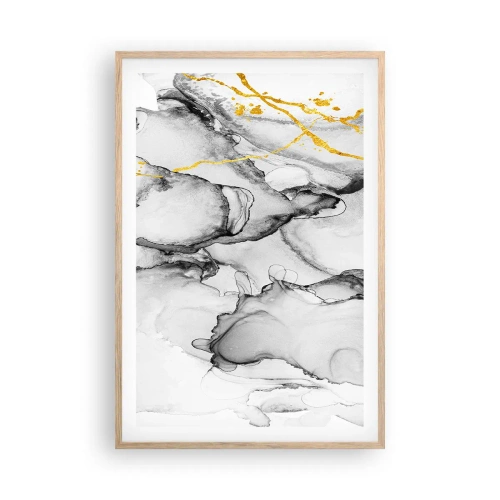 Affiche dans un chêne clair - Poster - Composition à motif or - 61x91 cm