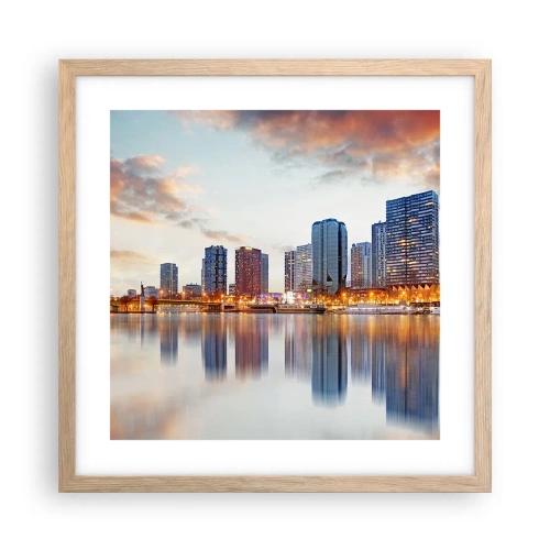 Affiche dans un chêne clair - Poster - La tranquillité monumentale de Paris - 40x40 cm