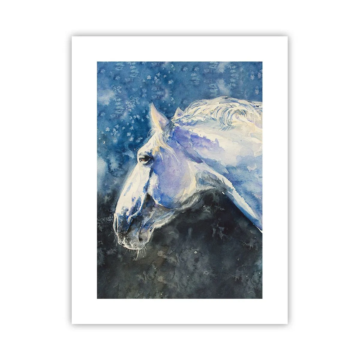Affiche - Poster - Portrait dans une lueur azur - 30x40 cm
