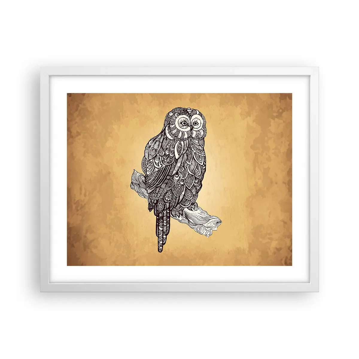 Affiche dans un cadre blanc - Poster - Ornements complexes de sagesse - 50x40 cm