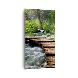 Impression sur toile - Image sur toile - Au-dessus de la cascade mousseuse - 55x100 cm