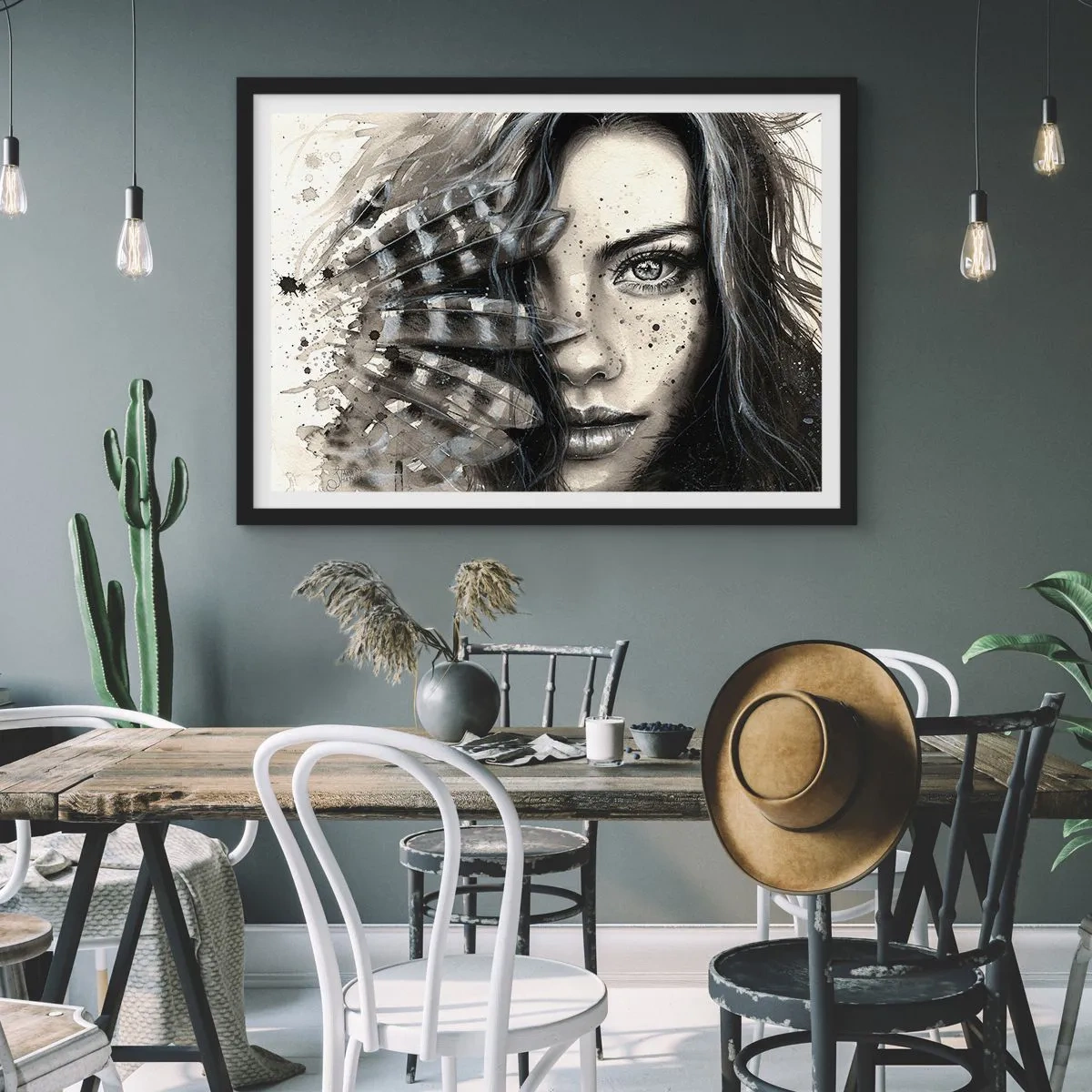 Affiche dans un cadre noir - Poster - Beauté sauvage - 50x40 cm