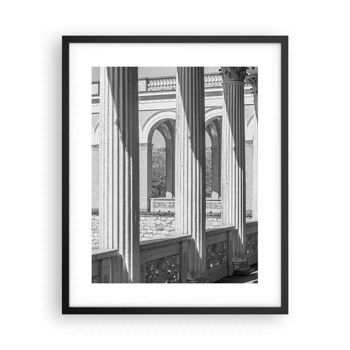 Affiche dans un cadre noir - Poster - Arcade ensoleillée - 40x50 cm
