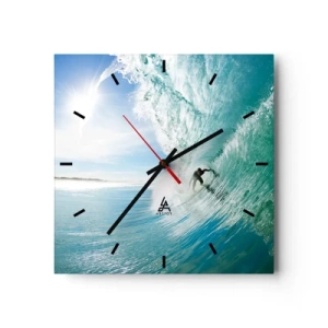 Horloge murale - Pendule murale - Toujours sur la vague - 40x40 cm