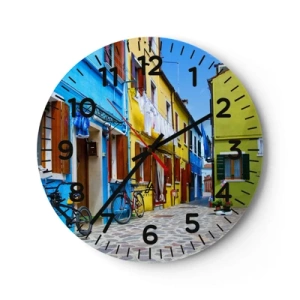 Horloge murale - Pendule murale - Pastel, douce ruelle - 40x40 cm