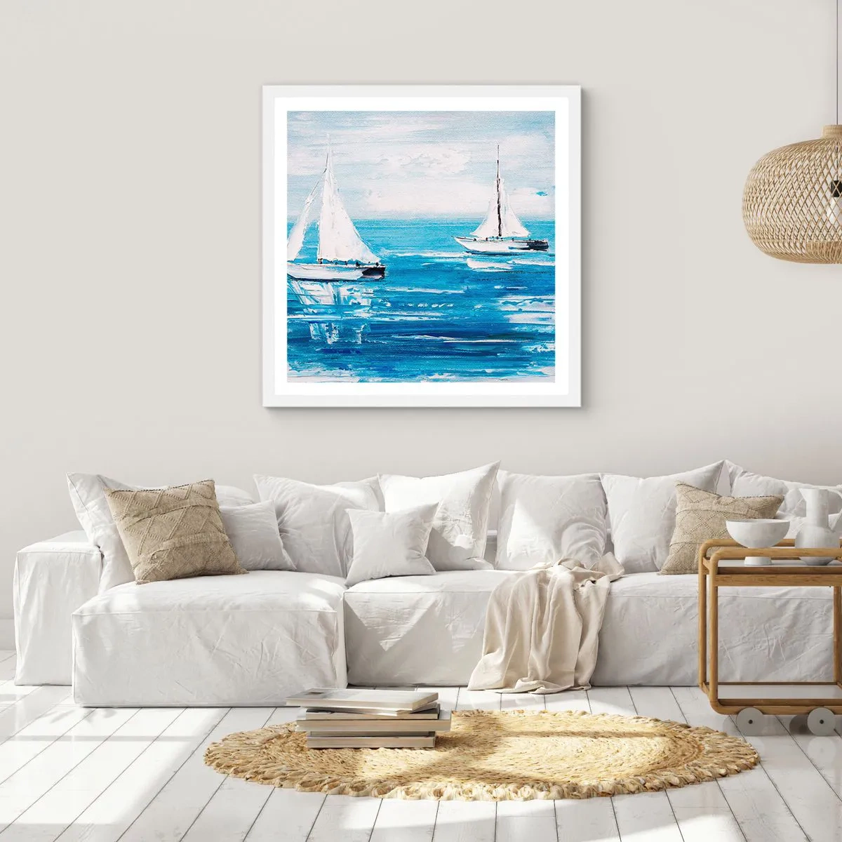 Affiche dans un cadre blanc - Poster - Avec un ami à mes côtés - 40x40 cm