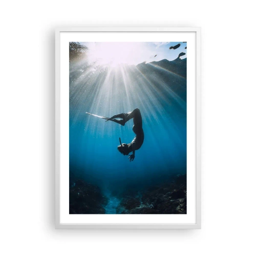 Affiche dans un cadre blanc - Poster - Dans sous-marine - 50x70 cm
