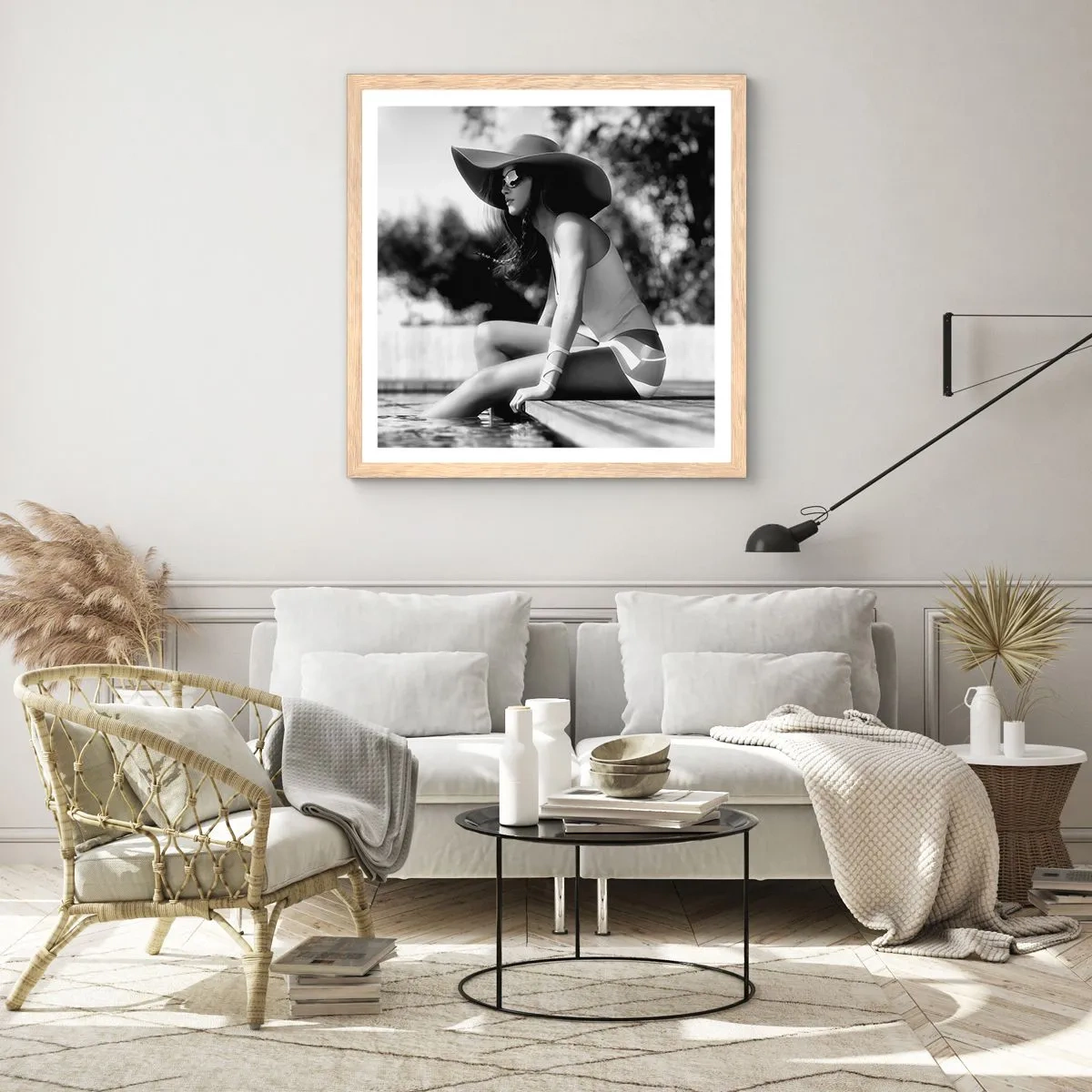 Affiche dans un chêne clair - Poster - Rêve d'été - 60x60 cm