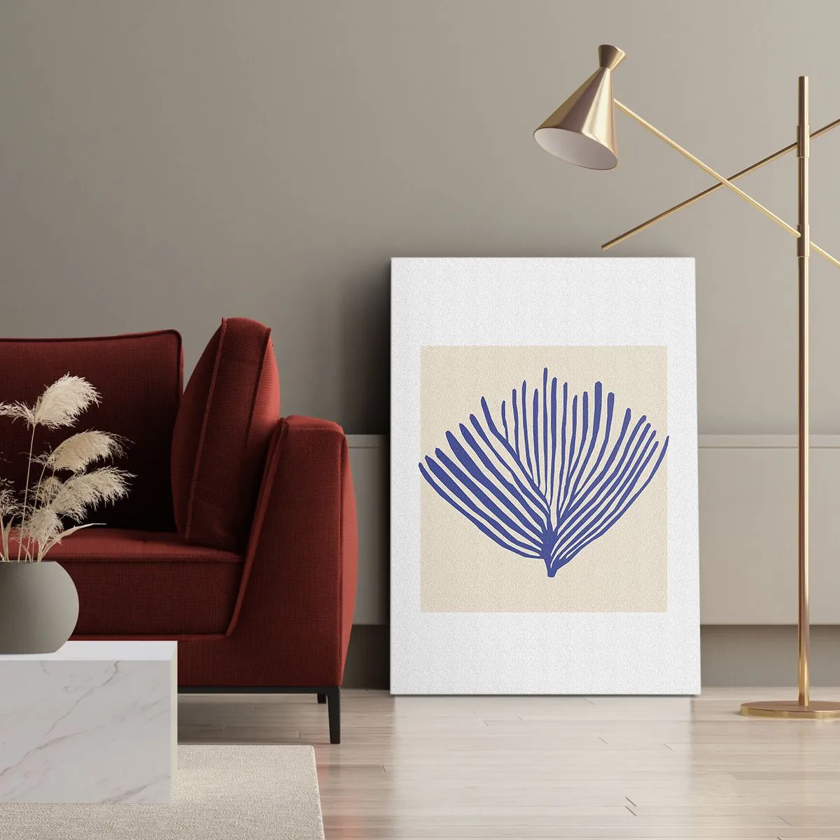 Impression sur toile - Image sur toile - Éventail bleu - 80x120 cm