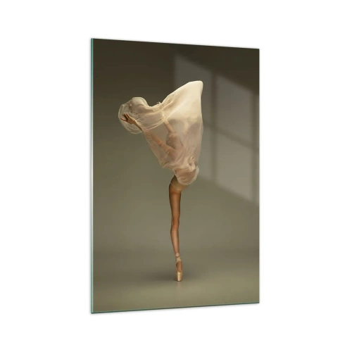 Impression sur verre - Image sur verre - Une danseuse flottant dans les airs avec du tissu - 70x100cm - Il va bientôt s'envoler - Décoration murale moderne pour le salon et la chambre ARTTOR