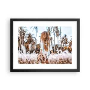 Affiche dans un cadre noir - Poster - Né de peluches d'herbe - 40x30 cm