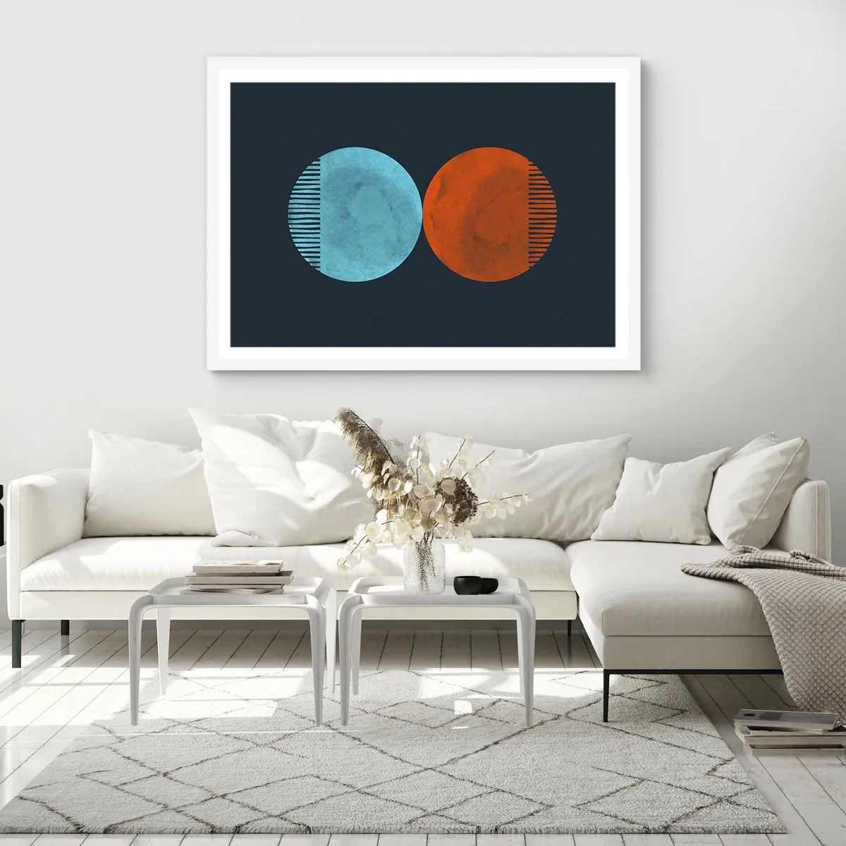 Affiche dans un cadre blanc - Poster - Seulement la géométrie ? - 100x70 cm