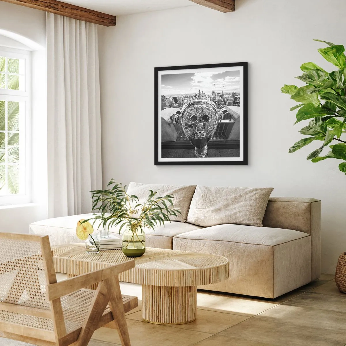 Affiche dans un cadre noir - Poster - Ville sur les villes - 60x60 cm